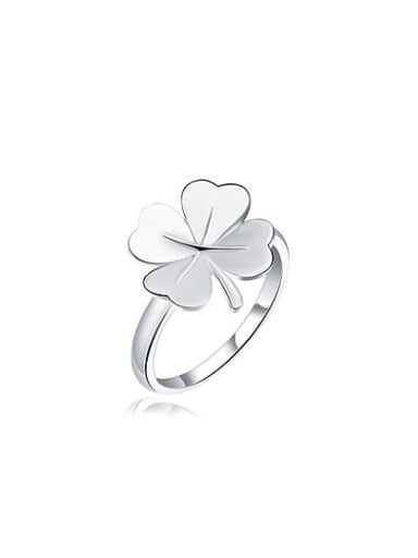 Fashion Platinum Plated leaf Shaped Ring