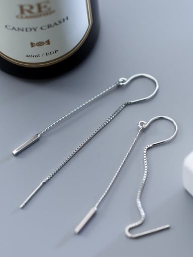 Sterling silver minimalist long U-shaped ear wire