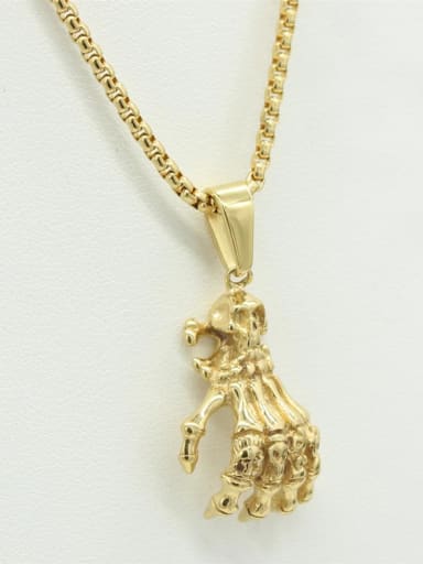 Gold Plated Skull Pendant Necklace