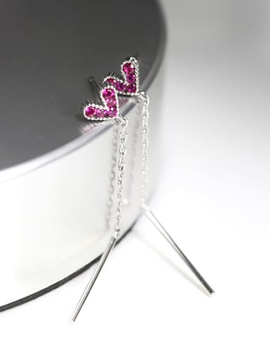 Fashion Little Heart Zirconias 925 Silver Drop Earrings