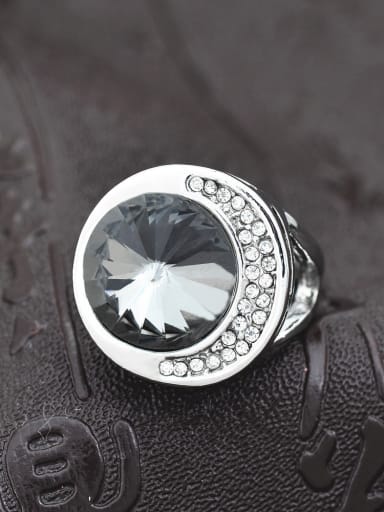 Trendy Grey Crystal Tiny Rhinestones Alloy Ring