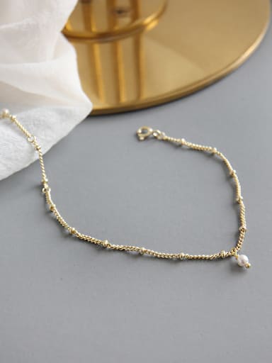 Sterling silver minimalist style gold bracelet