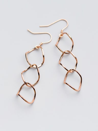 Personality Rose Gold Plated Geometric Shaped Drop Earrings