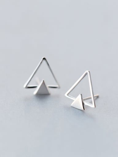 S925 silver hollow triangle stud Earring