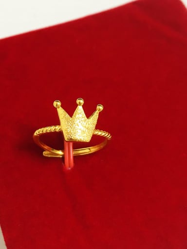 Women Gold Plated Crown Shaped Ring