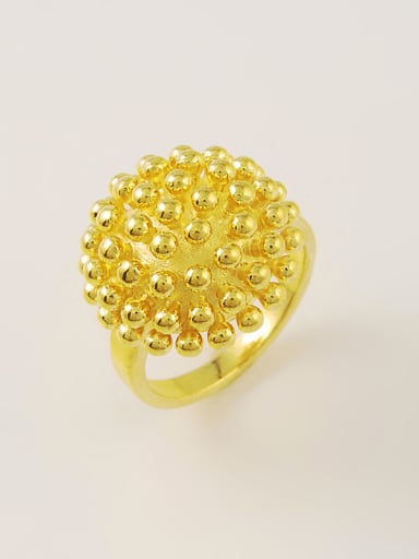 Fashionable 24K Gold Plated Round Shaped Copper Ring