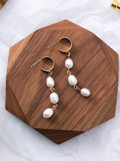 Alloy With Imitation Pearl Trendy Charm Stud Earrings