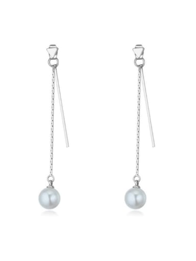 Simple White Imitation Pearl Drop Earrings