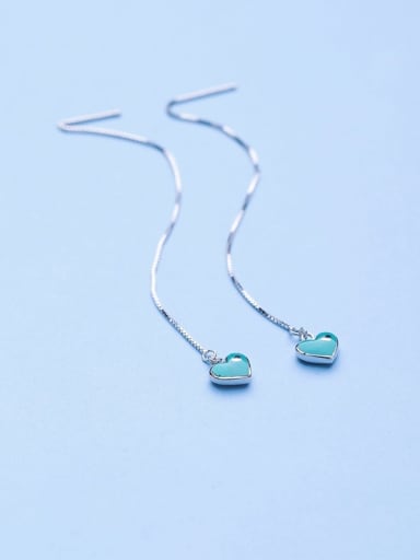 Women Enamel Heart Shaped Line Earrings