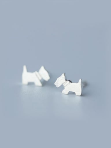 S925 Silver Mini Cute Dog Stud cuff earring