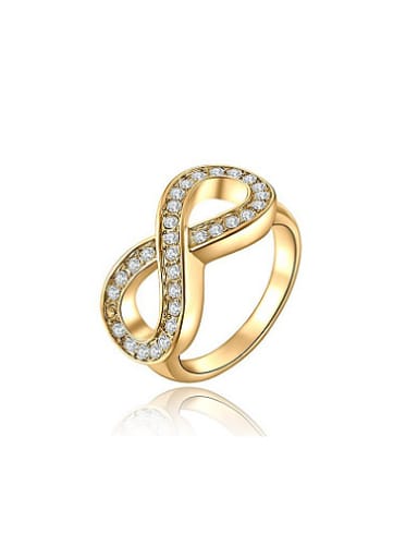 Fashionable 18K Gold Plated Number Eight Shaped Ring