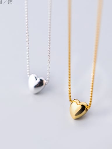 925 Sterling Silver With 18k Gold Plated Classic Heart Necklaces