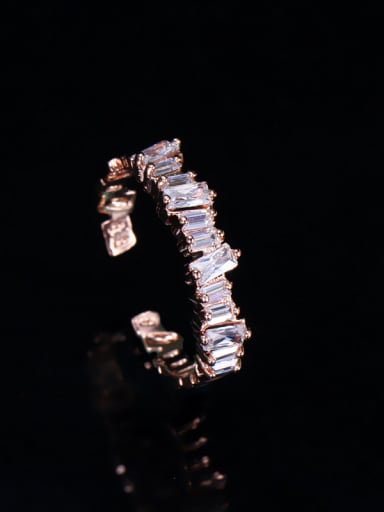 Hot Selling Shining Zircons Plating Women Copper Ring