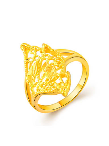 High Quality 24K Gold Plated Geometric Shaped Ring