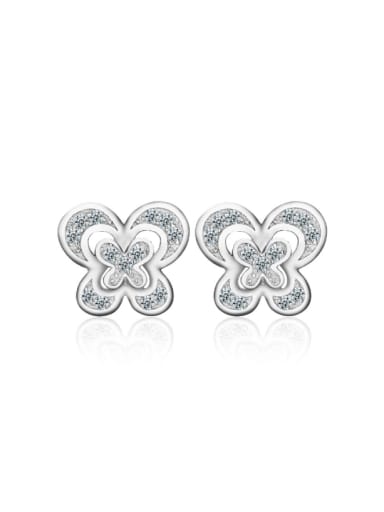 Micro Pave Butterfly Shape Fashion Stud Earrings