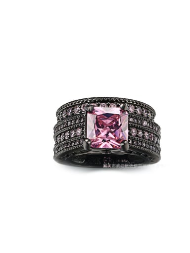 Selling Jewelry Exquisite Pink Zircons Black Ring