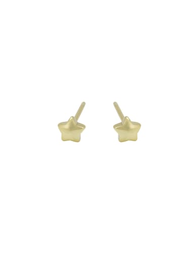 Copper Alloy 14K Gold Plated Simplism Star stud Earring