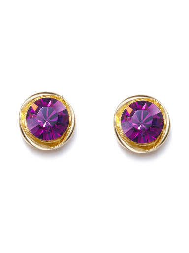 18K Gold Round-shaped stud Earring