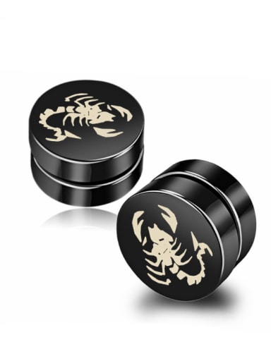 Stainless Steel With Black Gun Plated Personality Insect scorpion Stud Earrings