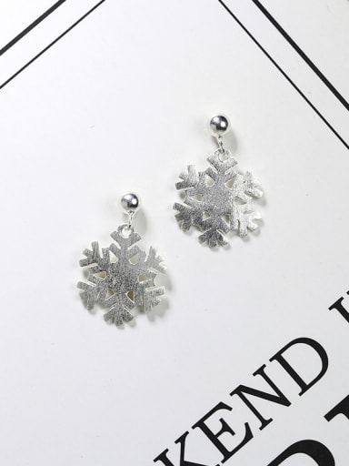 Simple Snowflake 925 Silver Stud Earrings