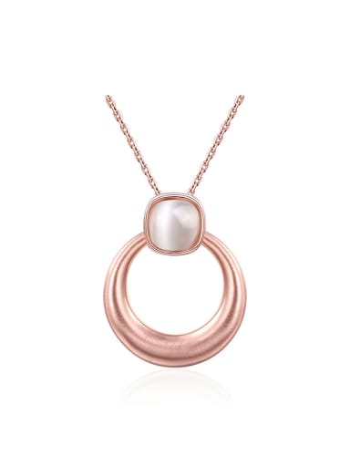 Trendy Round Shaped Opal Stone Necklace