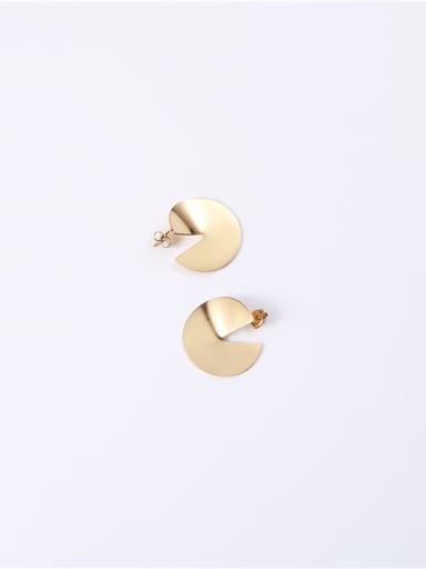 Titanium With Gold Plated Simplistic Irregular Stud Earrings