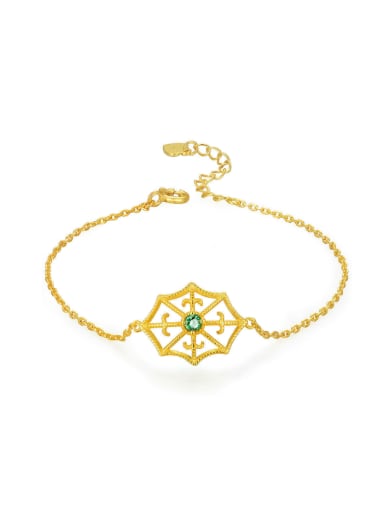 Geometric Shaped 14K Gold Plated with Emerald