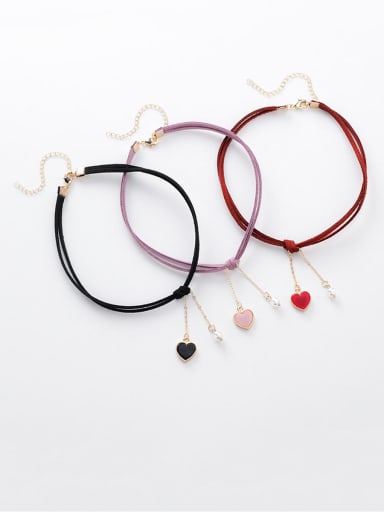 Alloy With Rose Gold Plated Simplistic Heart Necklaces