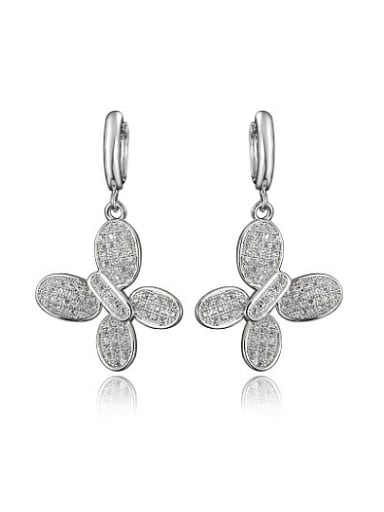 All-match Butterfly Shaped 18K Platinum Plated Drop Earrings