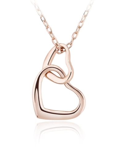 Simple Style Heart Shaped Rose Gold Necklace