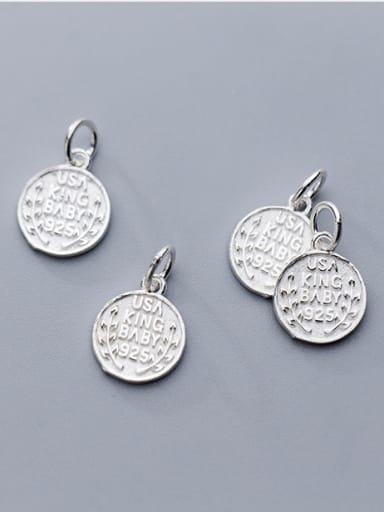 Thai Silver With Silver Plated Personality Round Charms