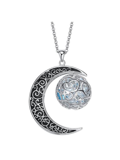 Moon Shaped austrian Crystal Necklace