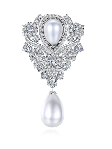 Popular AAA zircon pearl flower breastplate gift