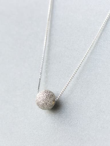 Fresh Frosted Ball Shaped S925 Silver Necklace