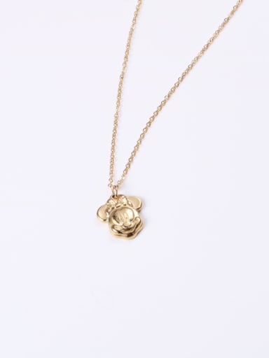 Titanium With Gold Plated Cute Mickey Mouse Necklaces