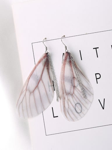 Exaggerated Feather Silver Women Earrings