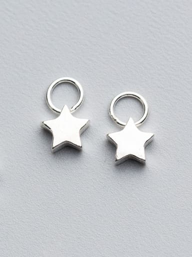 925 Sterling Silver With Silver Plated Simplistic Star Charms