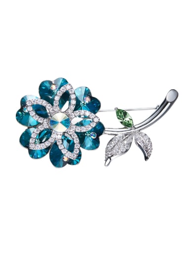 Flower-shaped austrian Crystal Brooch
