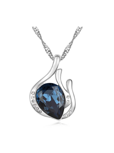 Simple Water Drop austrian Crystal Pendant Necklace