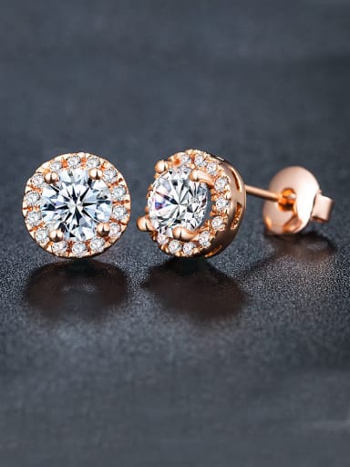 Rose Gold Plated Zircon Cluster earring