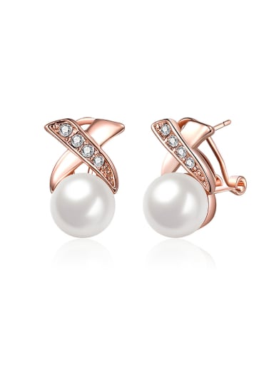 Fashionable Geometric Shaped Artificial Pearl Earrings