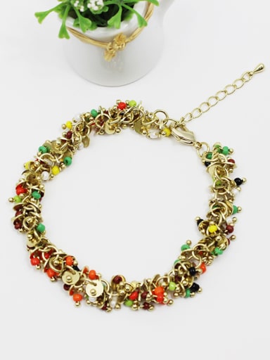 Charming Adjustable Length Colorful Natural Stone Bracelet