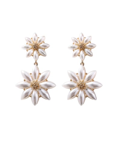 Alloy With Rose Gold Plated Personality Flower Drop Earrings