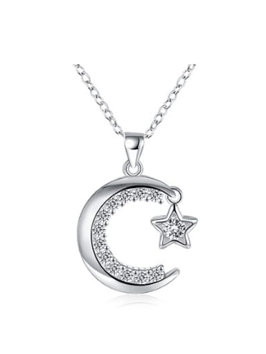 Fashion Moon Star Zircon Women Necklace