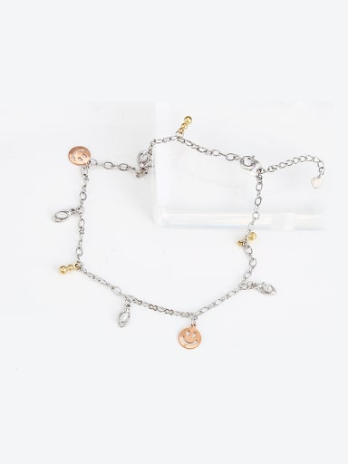 Copper Alloy Multi-gold Plated Fashion Smiling Face Zircon Anklet