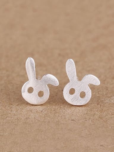 Lovely Bunny Silver stud Earring