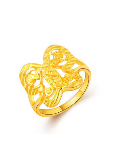 Exquisite 24K Gold Plated Butterfly Shaped Copper Ring