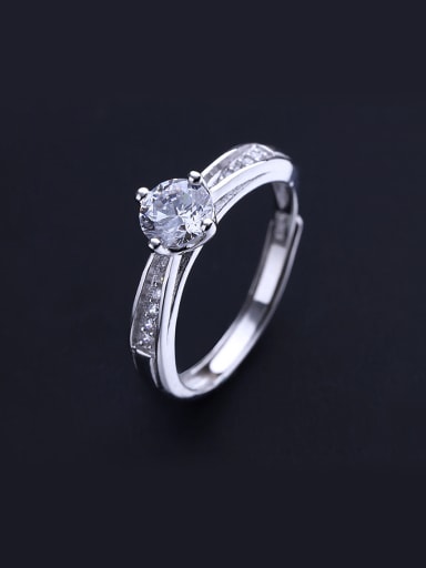925 Silver Geometric Zircon Ring