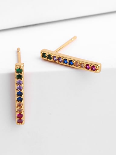 Copper With Cubic Zirconia Fashion lightning Stud Earrings