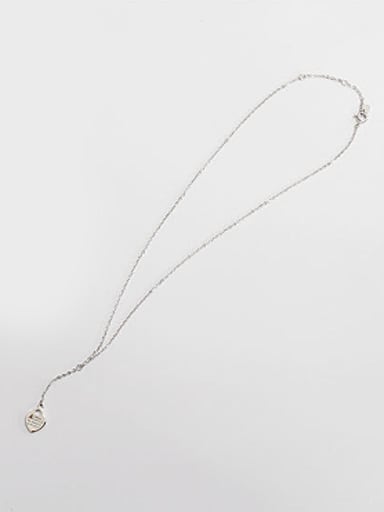 Simple Silver Little Heart Pendant Women Necklace